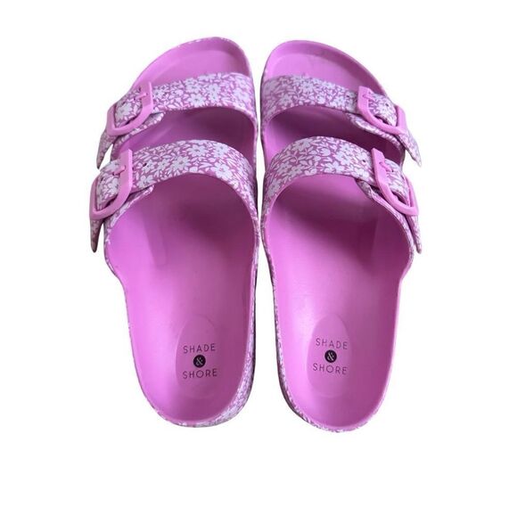 Shade & Shore Shoes - Pink and White Slides